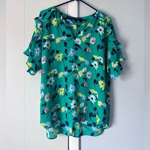 Banana Republic Green Floral Blouse Size L